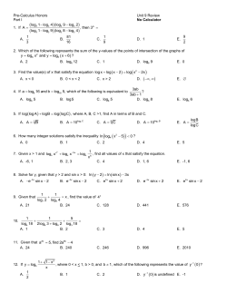 9 2 y log x andy log x 6 = = +