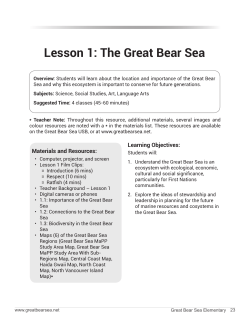 Lesson 1: The Great Bear Sea