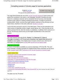 Compelling example of Unicode usage for business applications
