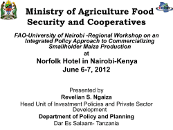 Kilimo Kwanza - Food and Agriculture Organization of the United