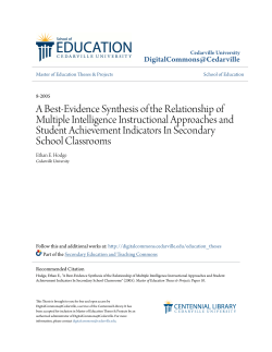 A Best-Evidence Synthesis of the Relationship of Multiple