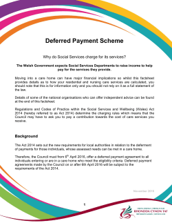 Deferred Payments Scheme