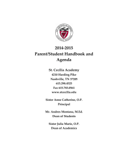 2014-2015 Parent/Student Handbook and Agenda
