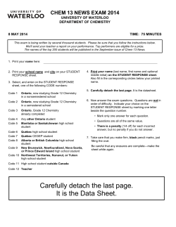 2014 Chem 13 News Exam