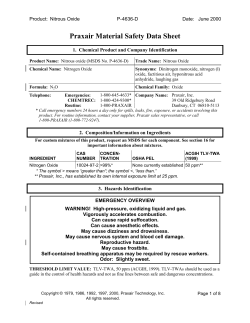 Praxair Material Safety Data Sheet
