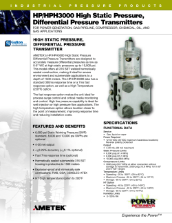 HP/HPH3000 High Static Pressure, Differential