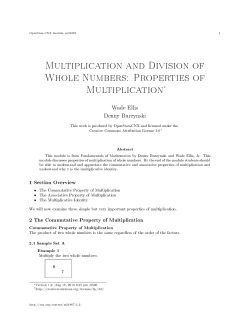 Multiplication and Division of Whole Numbers: Properties of