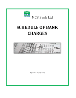 schedule of bank charges