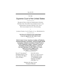 Pottawatomie v. Earls, Brief of Amici Curiae American Academy of
