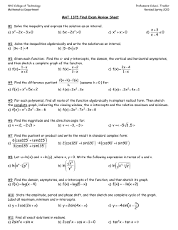 Final Exam Review