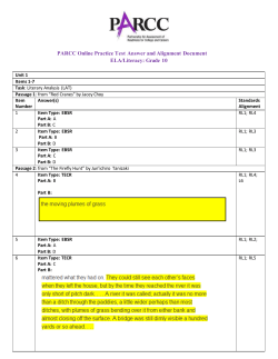 PARCC Online Practice Test Answer and Alignment Document ELA