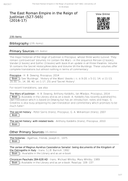 The East Roman Empire in the Reign of Justinian (527&ndash;565) (2016