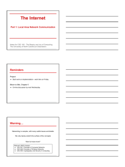 Lecture 17 - The University of North Carolina at Greensboro