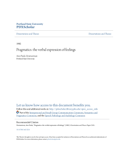 Pragmatics: the verbal expression of feelings