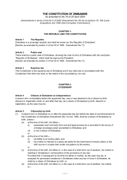 THE CONSTITUTION OF ZIMBABWE