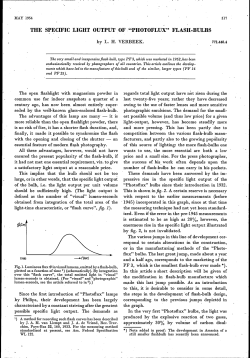 the specific light output of&middot;"photoflux" flash-bulbs