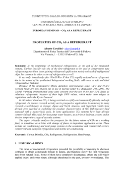 PROPERTIES OF CO2 AS A REFRIGERANT