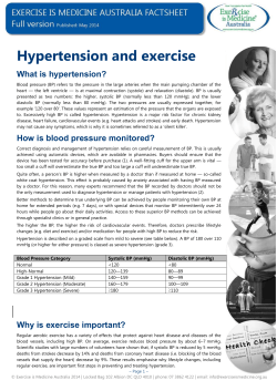 Hypertension and exercise - Exercise is Medicine Australia