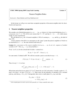 Nearest Neighbor Rules 1 Nearest neighbor properties