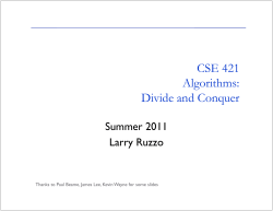 CSE 421 Algorithms: Divide and Conquer