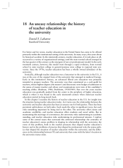 the history of teacher education in the university