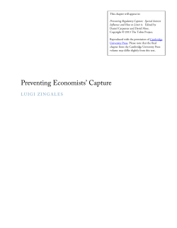 Preventing Economists` Capture - The University of Chicago Booth
