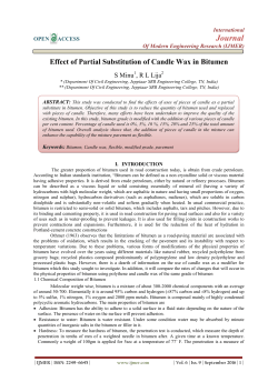 Effect of Partial Substitution of Candle Wax in Bitumen