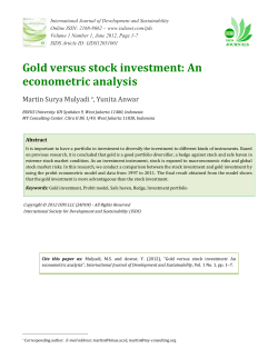 Gold versus stock investment: An econometric analysis (PDF