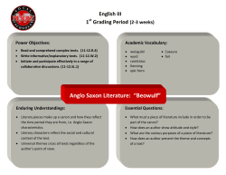 Anglo Saxon Literature: &ldquo;Beowulf&rdquo;