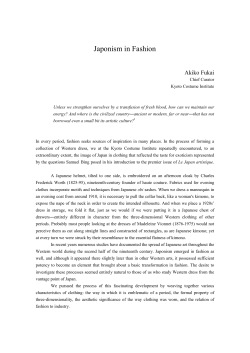 FUKAI, Akiko, &ldquo;Japonism in Fashion,&rdquo;