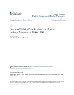 A Study of the Hoosier Suffrage Movement, 1844-1920
