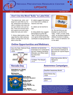 Newsletter 1 - Nevada Prevention Resource Center