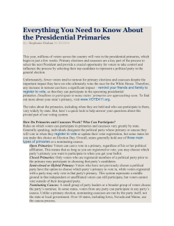 Everything You Need to Know About the Presidential Primaries
