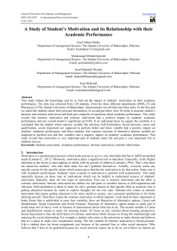 A Study of Student`s Motivation and its Relationship with their