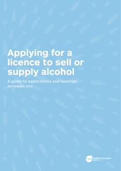 Applying for a licence to sell or supply alcohol
