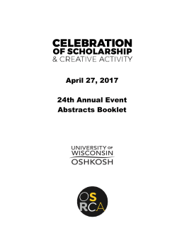 Abstract Booklet 2017 - Oshkosh Scholar