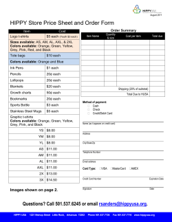 HIPPY Store Price Sheet and Order Form