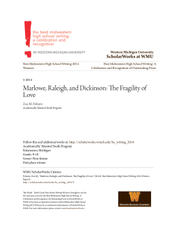 Marlowe, Raleigh, and Dickinson - ScholarWorks at WMU