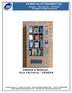 owner`s manual &ldquo;old faithful&rdquo; vender