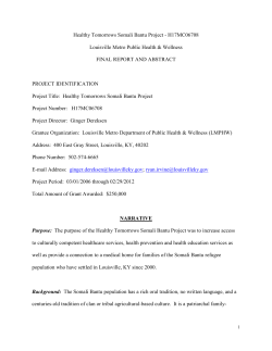 Healthy Tomorrows Somali Bantu Project