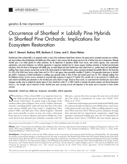 Occurrence of Shortleaf Loblolly Pine Hybrids in
