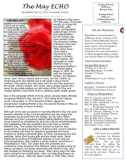 St. John`s Echo May 2015 - Saint John`s United Methodist Church