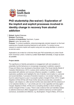PhD studentship (fee-waiver): Exploration of the implicit and explicit