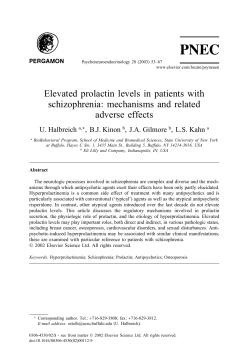 Elevated prolactin levels in patients with schizophrenia