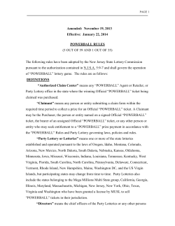 NJL Powerball Rules - State of New Jersey