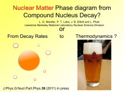 Nuclear Matter Phase diagram from Compound Nucleus Decay? or