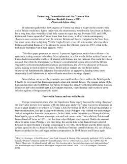 Democracy, Demonization and the Crimean War Matthew Rendall
