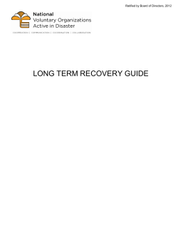 LONG TERM RECOVERY GUIDE