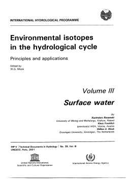 Environmental isotopes in the hydrological cycle