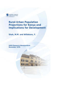 Rural-Urban Population Projections for Kenya and Implications for